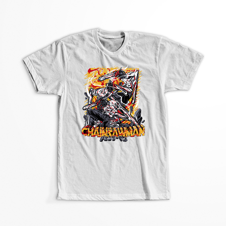 Koszulka Biała  Chainsaw Man WYBIERZ KOLOR KOSZULKI I FASON