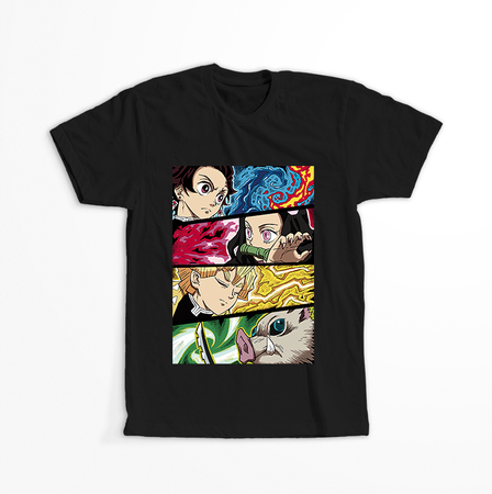 Koszulka Czarna Demon Slayer / Kimetsu no Yaiba / Miecz zabójcy demonów - WYBIERZ KOLOR KOSZULKI I FASON