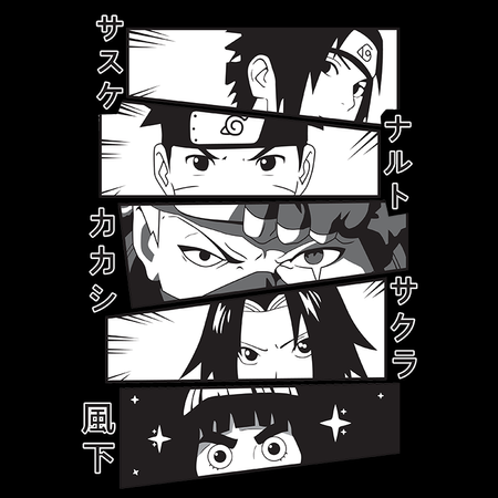 Koszulka Czarna Naruto / Boruto - WYBIERZ KOLOR KOSZULKI I FASON