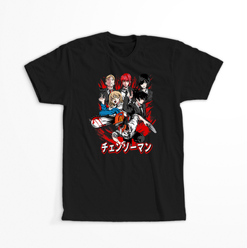 Koszulka Czarna Chainsaw Man WYBIERZ KOLOR KOSZULKI I FASON