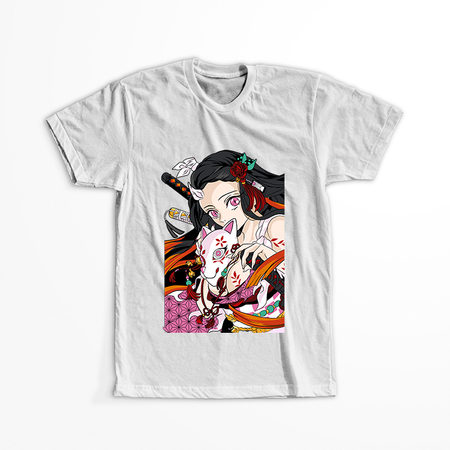 Koszulka Biała Demon Slayer / Kimetsu no Yaiba / Miecz zabójcy demonów - WYBIERZ KOLOR KOSZULKI I FASON