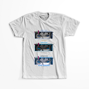 Koszulka Biała Demon Slayer / Kimetsu no Yaiba / Miecz zabójcy demonów - WYBIERZ KOLOR KOSZULKI I FASON