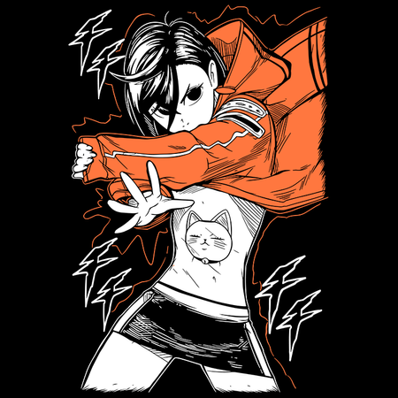 Koszulka Czarna Dandadan - WYBIERZ FASON KOSZULKI