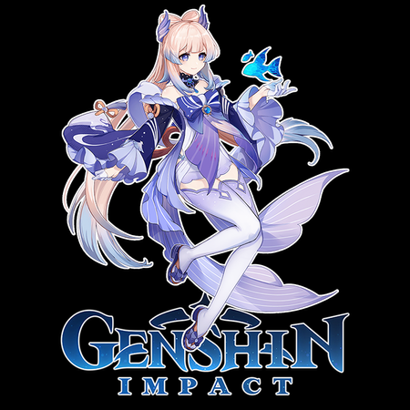 Koszulka Czarna Genshin Impact - Sangonomiya Kokomi - WYBIERZ KOLOR KOSZULKI I FASON