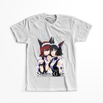 Koszulka Biała - Steins;Gate - WYBIERZ KOLOR KOSZULKI I FASON