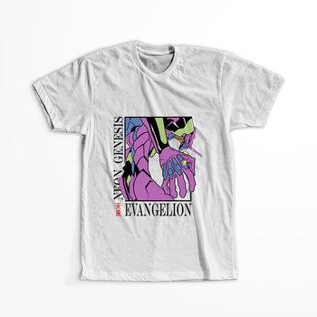 Koszulka Biała Neon Genesis Evangelion - WYBIERZ KOLOR KOSZULKI I FASON