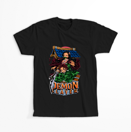 Koszulka Czarna Demon Slayer / Kimetsu no Yaiba / Miecz zabójcy demonów - WYBIERZ KOLOR KOSZULKI I FASON