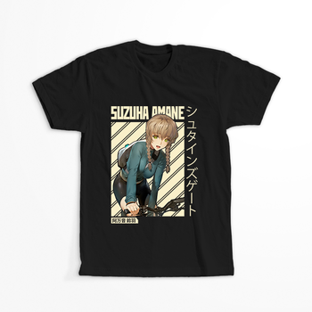 Koszulka Czarna - Steins;Gate - WYBIERZ KOLOR KOSZULKI I FASON