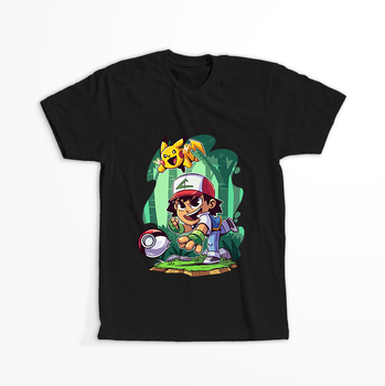 Koszulka Czarna - Pokemon x Naruto - WYBIERZ KOLOR KOSZULKI I FASON