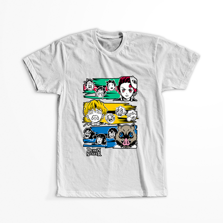 Koszulka Biała Demon Slayer / Kimetsu no Yaiba / Miecz zabójcy demonów - WYBIERZ KOLOR KOSZULKI I FASON