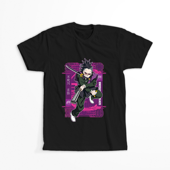 Koszulka Czarna Demon Slayer / Kimetsu no Yaiba / Miecz zabójcy demonów - WYBIERZ KOLOR KOSZULKI I FASON