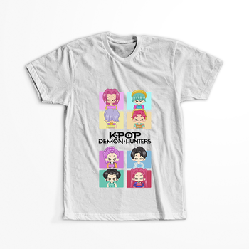 Koszulka Biała KPop Demon Hunters WYBIERZ KOLOR KOSZULKI I FASON