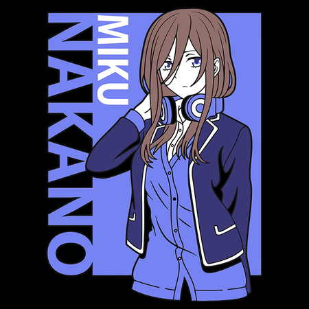 Koszulka Czarna - The Quintessential Quintuplet  - WYBIERZ KOLOR KOSZULKI I FASON