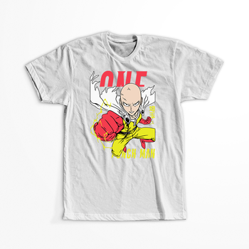 Koszulka Biała One-Punch Man - WYBIERZ KOLOR KOSZULKI I FASON