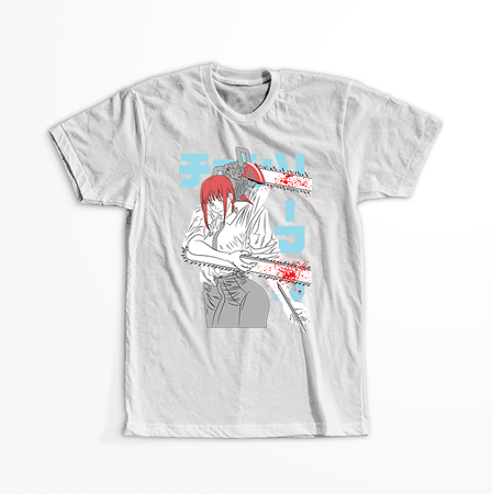 Koszulka Biała  Chainsaw Man WYBIERZ KOLOR KOSZULKI I FASON