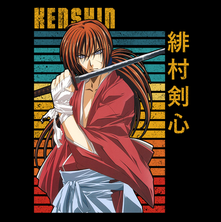 Koszulka Biała Rurouni Kenshin WYBIERZ KOLOR KOSZULKI I FASON