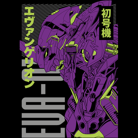 Koszulka Czarna Neon Genesis Evangelion - WYBIERZ KOLOR KOSZULKI I FASON