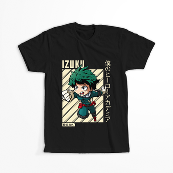 Koszulka Czarna My Hero Academia / Akademia bohaterów - WYBIERZ KOLOR KOSZULKI I FASON