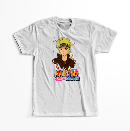 Koszulka Biała Naruto / Boruto - WYBIERZ KOLOR KOSZULKI I FASON