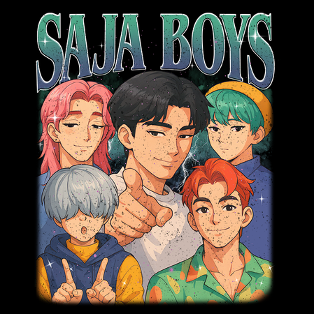 Koszulka Czarna KPop Demon Hunters WYBIERZ KOLOR KOSZULKI I FASON