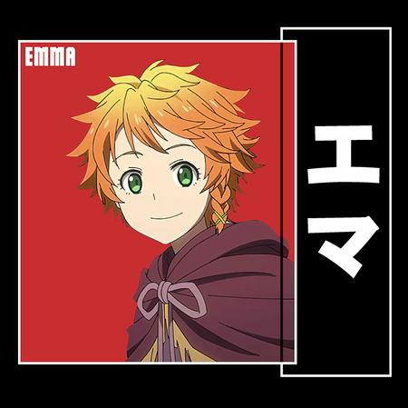 Koszulka Czarna - The Promised Neverland - WYBIERZ KOLOR KOSZULKI I FASON