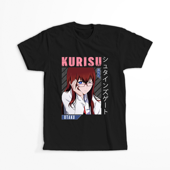 Koszulka Czarna - Steins;Gate - WYBIERZ KOLOR KOSZULKI I FASON