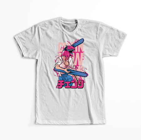 Koszulka Biała  Chainsaw Man WYBIERZ KOLOR KOSZULKI I FASON