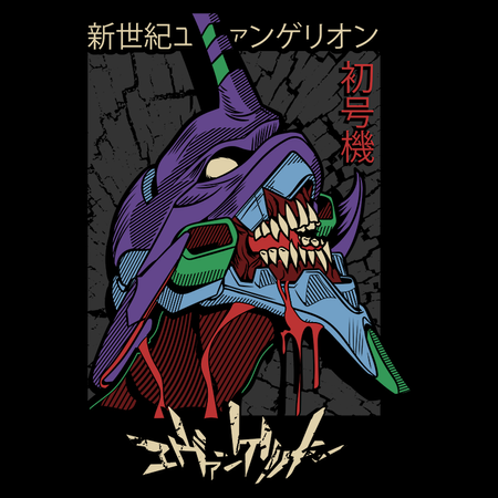 Koszulka Czarna Neon Genesis Evangelion - WYBIERZ KOLOR KOSZULKI I FASON