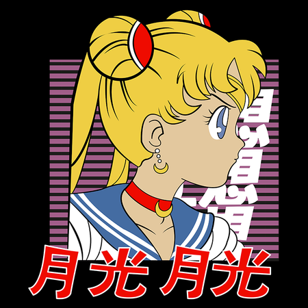 Koszulka Czarna  - Czarodziejka z księżyca / Sailor Moon - WYBIERZ KOLOR KOSZULKI I FASON
