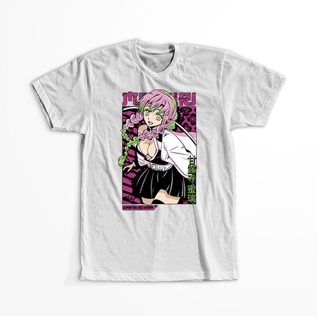 Koszulka Biała Demon Slayer / Kimetsu no Yaiba / Miecz zabójcy demonów - WYBIERZ KOLOR KOSZULKI I FASON