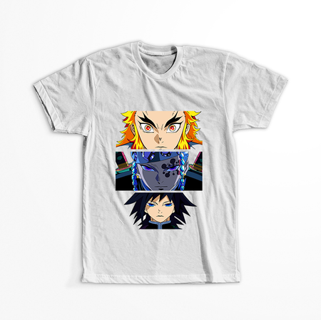 Koszulka Biała Demon Slayer / Kimetsu no Yaiba / Miecz zabójcy demonów - WYBIERZ KOLOR KOSZULKI I FASON