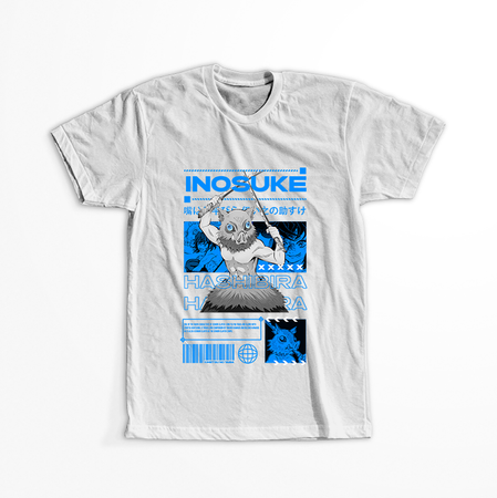 Koszulka Biała Demon Slayer / Kimetsu no Yaiba / Miecz zabójcy demonów - WYBIERZ KOLOR KOSZULKI I FASON