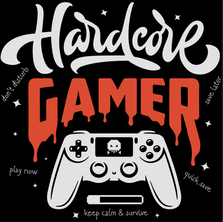 Koszulka Hardcore gamer WYBIERZ KOLOR KOSZULKI I FASON