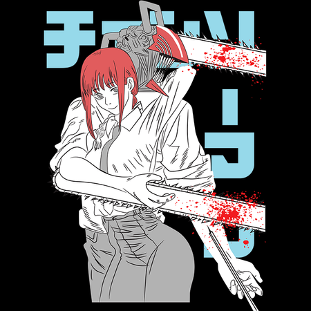 Koszulka Biała  Chainsaw Man WYBIERZ KOLOR KOSZULKI I FASON