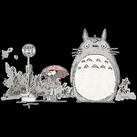 Koszulka Czarna My Neighbor Totoro / Mój sąsiad Totoro - WYBIERZ KOLOR KOSZULKI I FASON
