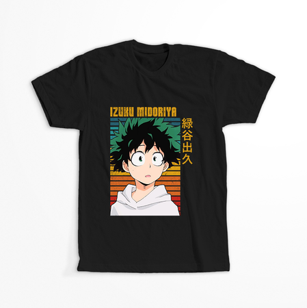 Koszulka Czarna My Hero Academia / Akademia bohaterów - WYBIERZ KOLOR KOSZULKI I FASON