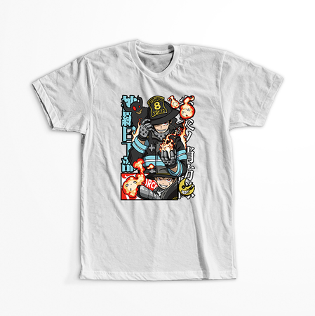 Koszulka Biała Fire Force - WYBIERZ KOLOR KOSZULKI I FASON