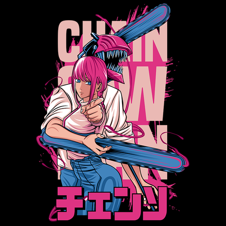 Koszulka Czarna Chainsaw Man WYBIERZ KOLOR KOSZULKI I FASON