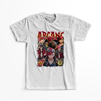 Koszulka Biała - League of Legends & Arcane - WYBIERZ KOLOR KOSZULKI I FASON