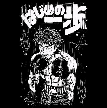 Koszulka Czarna - Hajime no Ippo - WYBIERZ KOLOR KOSZULKI I FASON