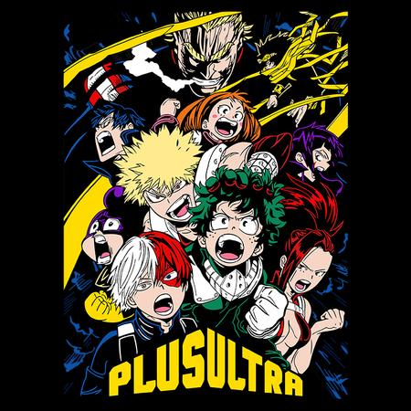 Koszulka Czarna My Hero Academia / Akademia bohaterów - WYBIERZ KOLOR KOSZULKI I FASON