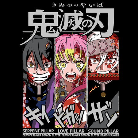 Koszulka Czarna Demon Slayer / Kimetsu no Yaiba / Miecz zabójcy demonów - WYBIERZ KOLOR KOSZULKI I FASON