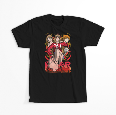 Koszulka Czarna Chainsaw Man WYBIERZ KOLOR KOSZULKI I FASON