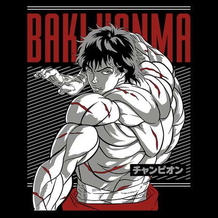 Koszulka Czarna Baki the Grappler - WYBIERZ KOLOR KOSZULKI I FASON