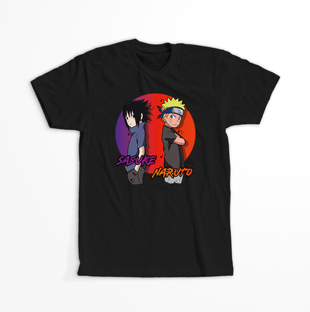 Koszulka Czarna Naruto / Boruto - WYBIERZ KOLOR KOSZULKI I FASON