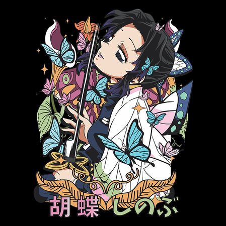 Koszulka Biała Demon Slayer / Kimetsu no Yaiba / Miecz zabójcy demonów - WYBIERZ KOLOR KOSZULKI I FASON