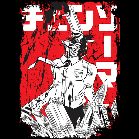 Koszulka Biała  Chainsaw Man WYBIERZ KOLOR KOSZULKI I FASON