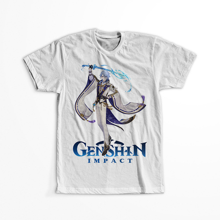 Koszulka Biała Genshin Impact - Kamisato Ayato - WYBIERZ KOLOR KOSZULKI I FASON