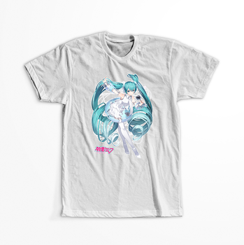 Koszulka Biała Vocaloid Hatsune Miku - WYBIERZ KOLOR KOSZULKI I FASON