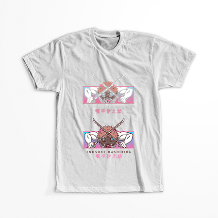 Koszulka Biała Demon Slayer / Kimetsu no Yaiba / Miecz zabójcy demonów - WYBIERZ KOLOR KOSZULKI I FASON